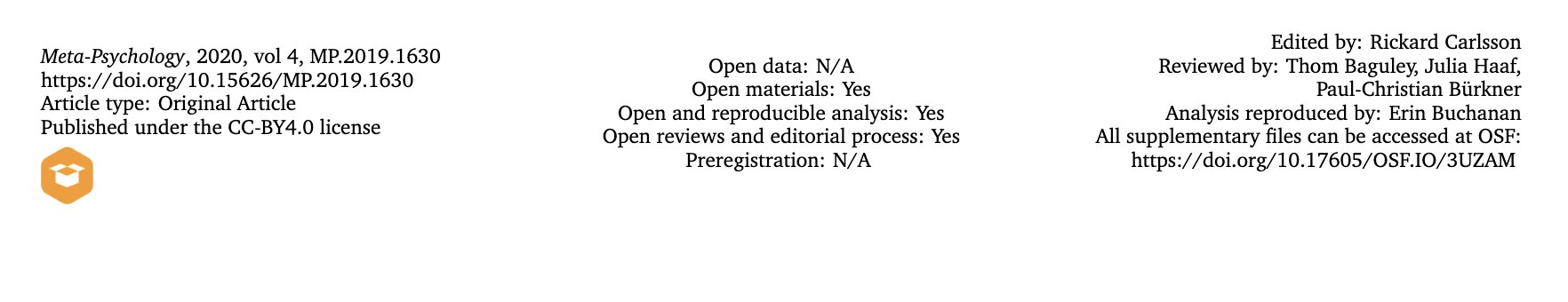 Open science in an article header